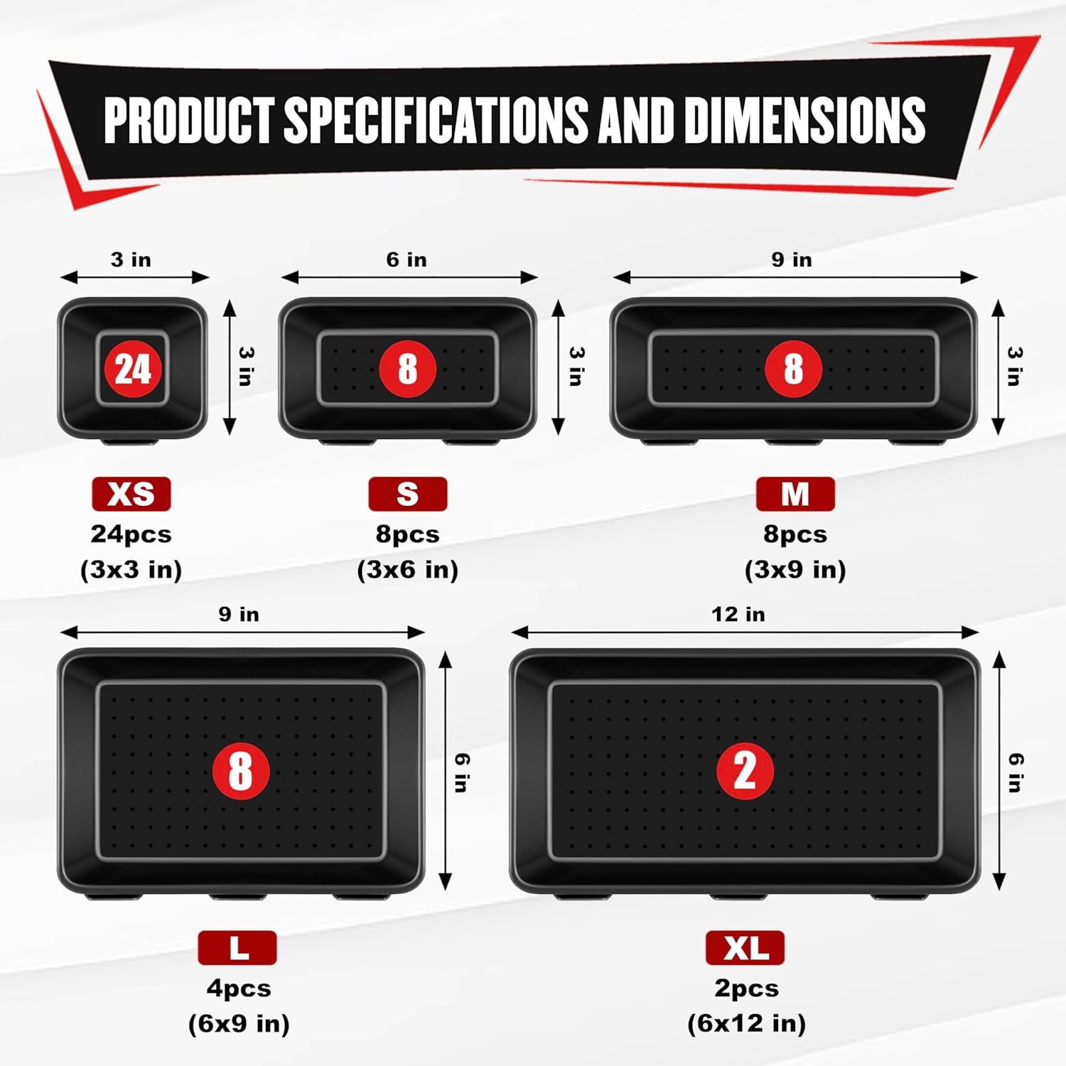 YIYITOOLS 46Pcs Tool Box Organizer Tray Divider Set, Tool Chest Drawer Organizer for Garage Organization and Storage, Workbench Tool Accessory Divider for Tool Cart and Repair Small Parts Storage