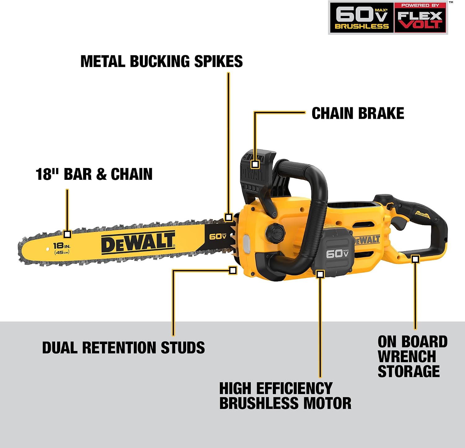 DEWALT 60V MAX Cordless Chainsaw 