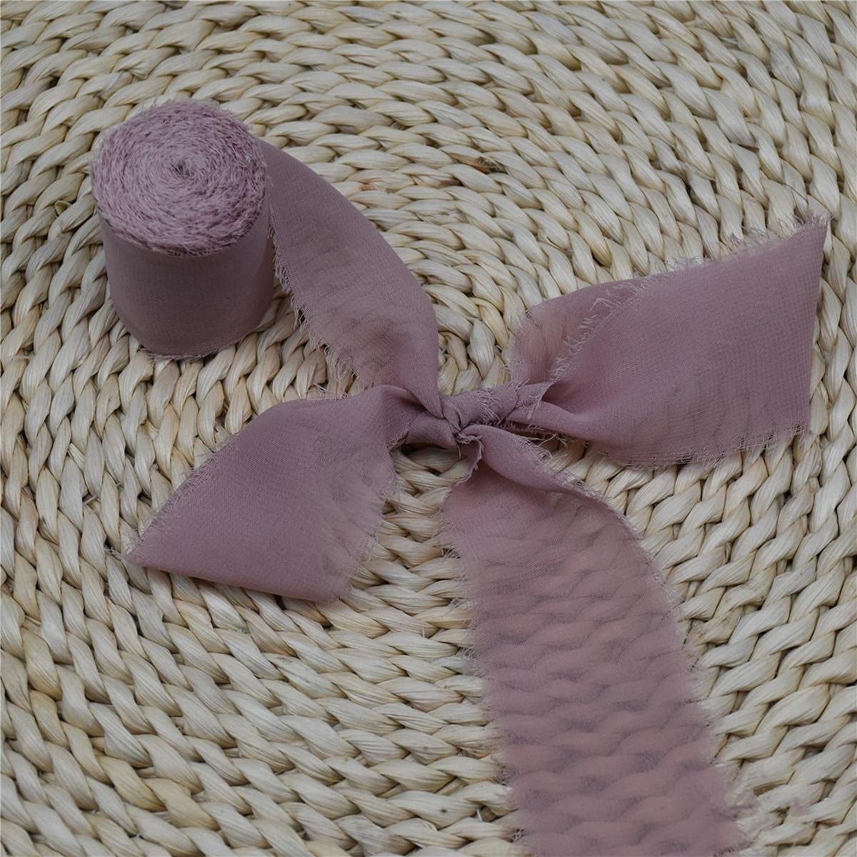 Handgemachte 4 STÜCKE 4 cm x 5,5 m Seidenchiffon Fransenband Ausgefranstes Randband Hochzeitseinladungen Blumenstrauß Geschenkverpackung DekorationFlatlay-Nebel, 4 cm x 5,5 m 4 Stück