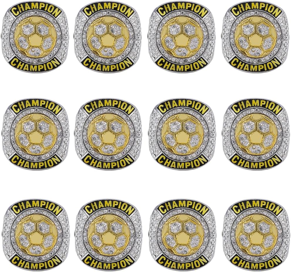 Soccer Championship Ring Soccer Finalist Ring Sport Ball Award Gift for Tournament Champions or Finalist Winner