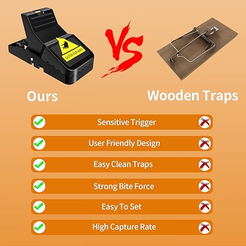 Miniatura 5 de Trampas para ratones en interiores para el hogar pequeña trampa para ratones para el interior de la casa - 12 unidades, juego fácil, trampa para