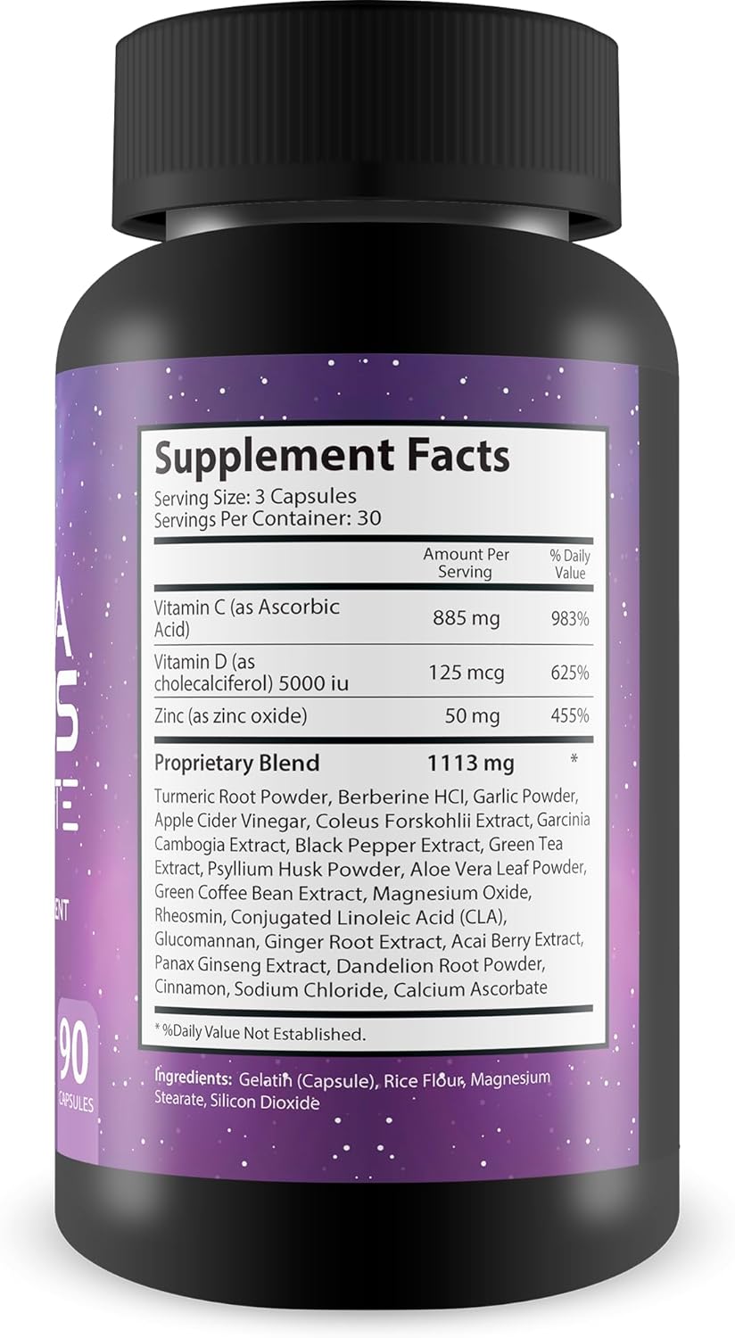 Tinnitus Supplement - Garlic Turmeric Vitamin C Max Formula - Support Reduced Inflammation & Ear Ringing with This Natural Herbal Formula (90 Capsules)