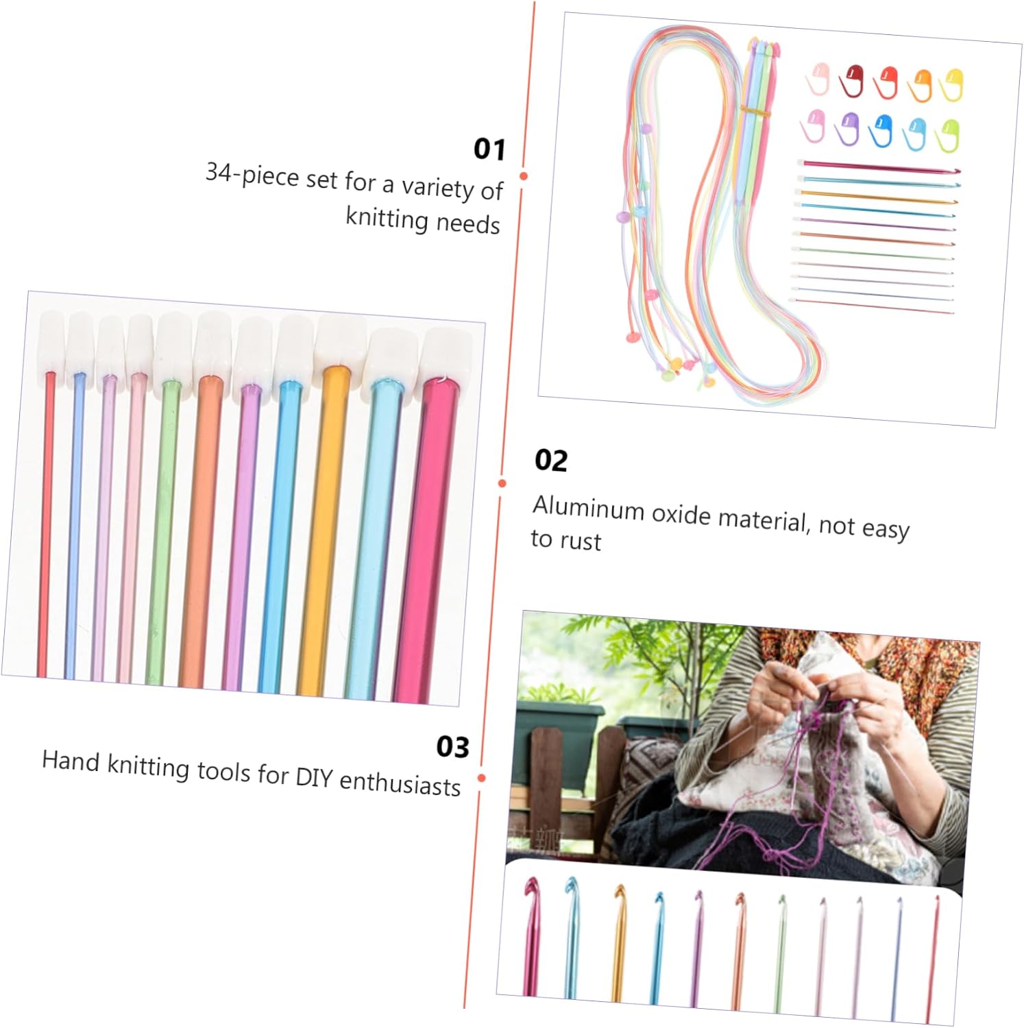 Crochet Hooks Set for Handicrafts DIY, 34pcs Plastic Tools