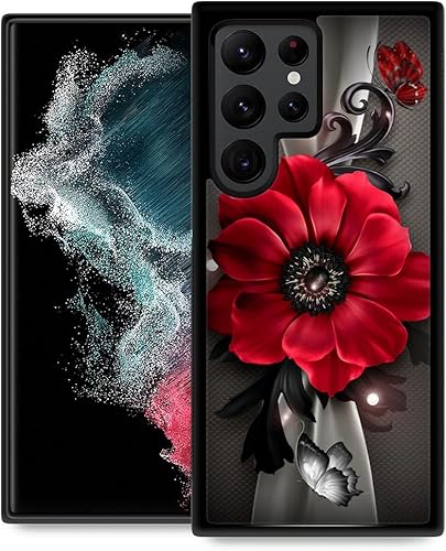 Funda compatible con Samsung Galaxy S22 Ultra, diseño de patrón duro de policarbonato duro, funda protectora de TPU suave antideslizante para