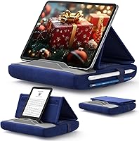 JSAUX Tablet Pillow Stand Holder for iPad Pro, Air, Mini, Kindle, Phones - Lap Bed Desk Dock 4-11" Navy Blue