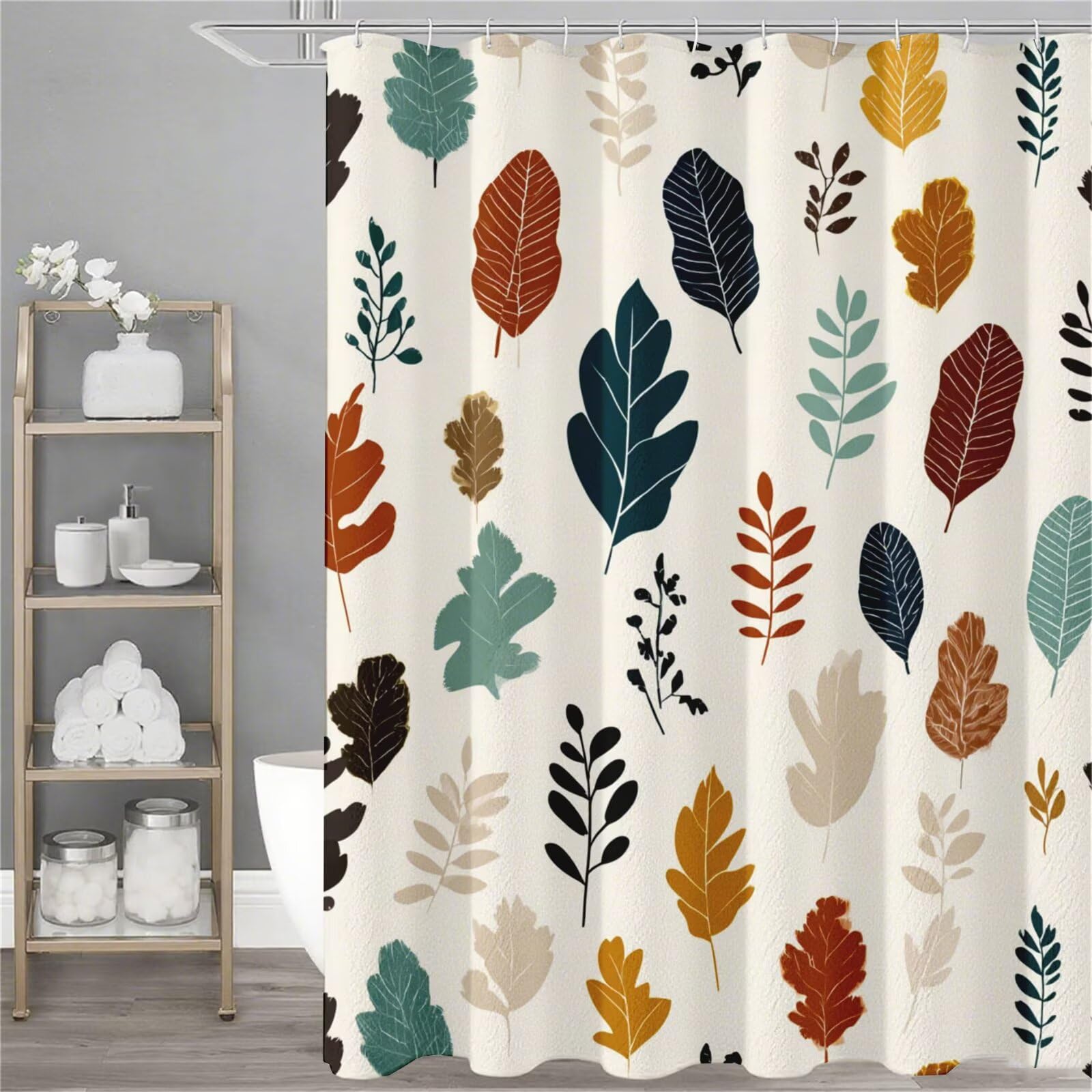 Eviter l eau au sol avec le rideau de douche feuilles impermeable leste 150x180cm lavable
