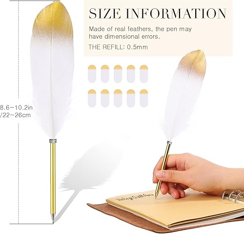 Miniatura 2 de 10 bolígrafos de pluma a granel de 0.020in con plumas de tinta vintage, bolígrafos refinados chapados para escribir invitados, oficina, fiestas