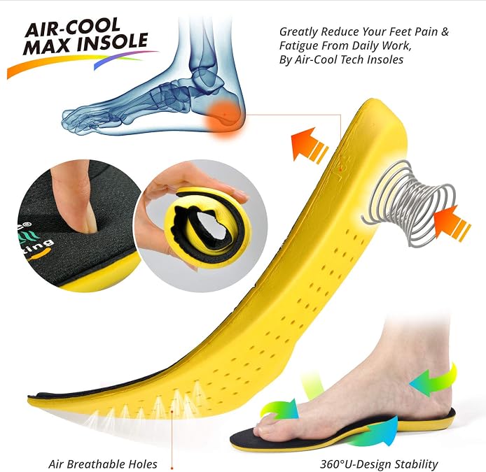SAFEYEAR Lightweight Women Safety Work Boots Site Lady Laceless Dealer Shoes Trainers 4E Wide Fit Composite Toe Cap Heavy Duty S3 Waterproof Leather Comfortable Gel Insole Size