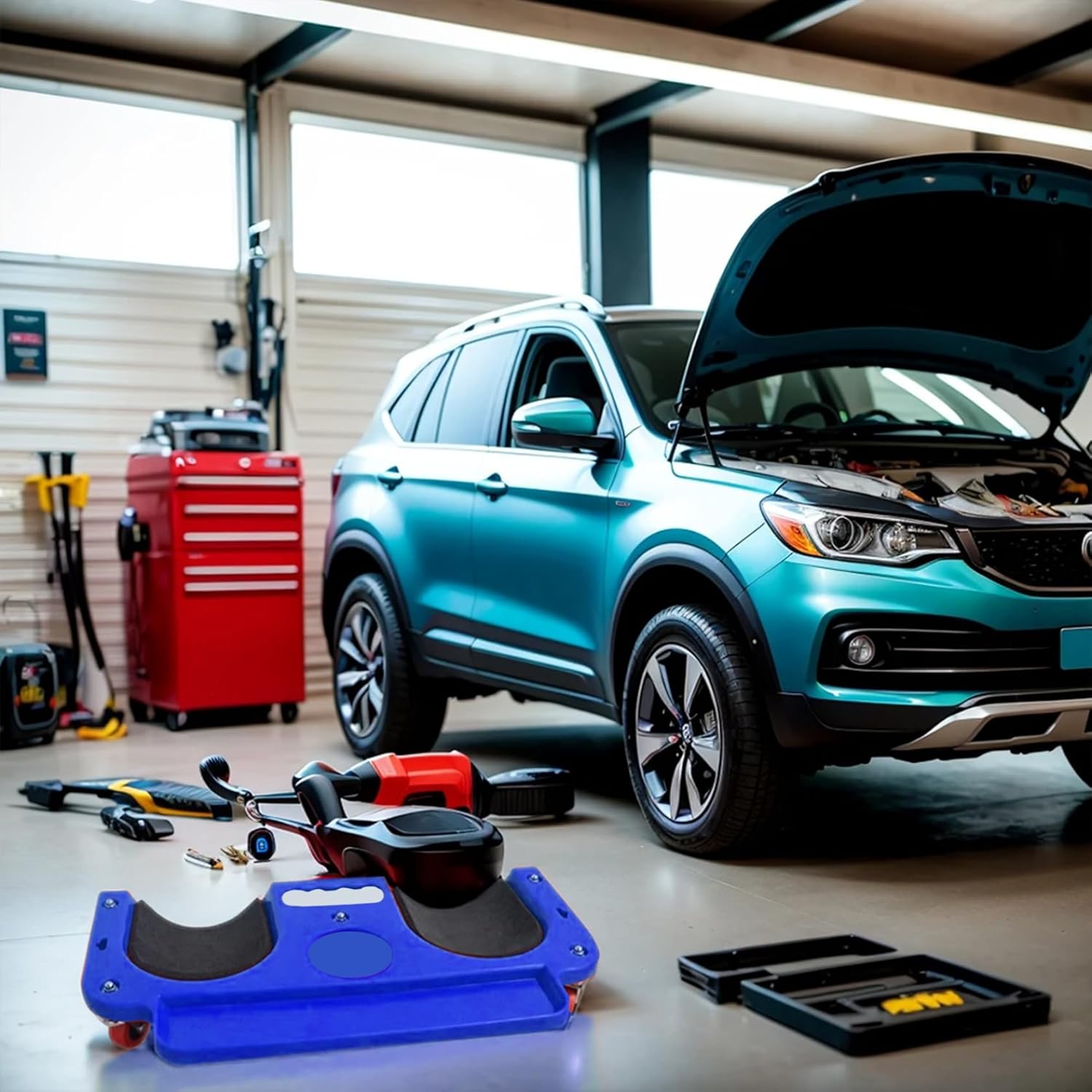 Rolling Knee Pads with Wheels 20x10" Comfortable Thickened Rolling Knee Pads for Flooring Multifunctional Kneel Pad Used for Garage Workshop Garden Gardening Roller