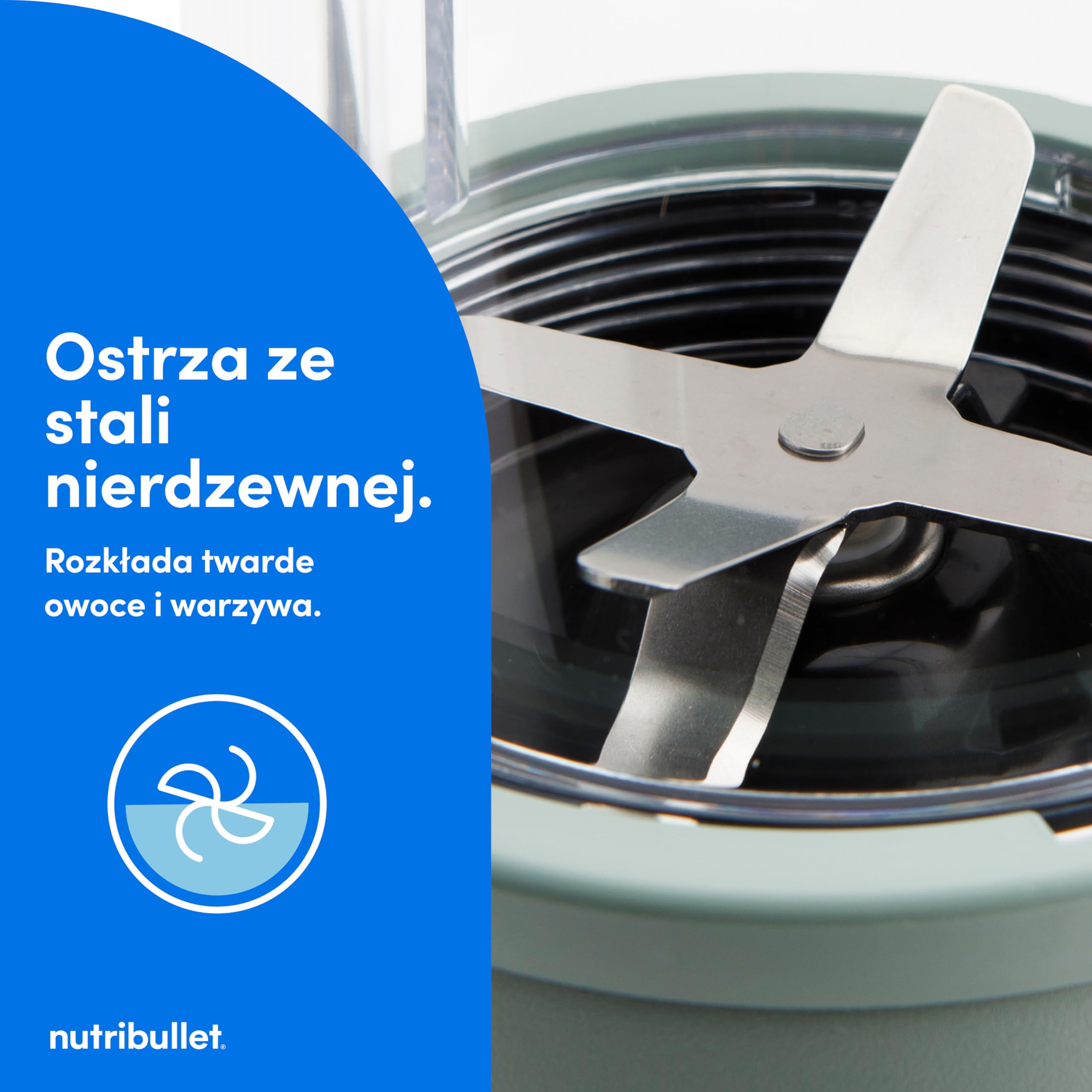 Nutribullet Pro 900 - Wielofunkcyjny Blender, Robienie Smoothie, Ekstraktor do Owoców i Warzyw, Kompaktowa Konstrukcja, Łatwy w Użyciu, Szybkie Czyszczenie, 900W, Mineralny Oliwkowy (NB904MAJD)
