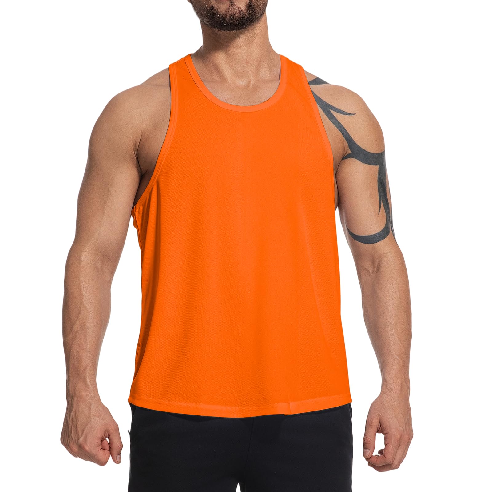 meioro Men's Workout Tank Top Y-Back Mesh Sleeveless Shirts Gym Bodybuilding Fitness Muscle T Shirt Dry Fit Athletic Tops