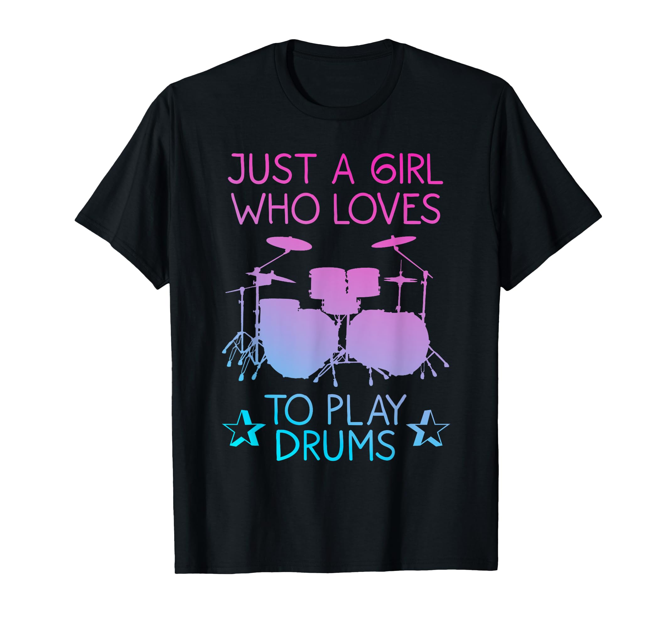 Funny Drummer Art For Girls Women Drumming Drum Set Drummer T-Shirt