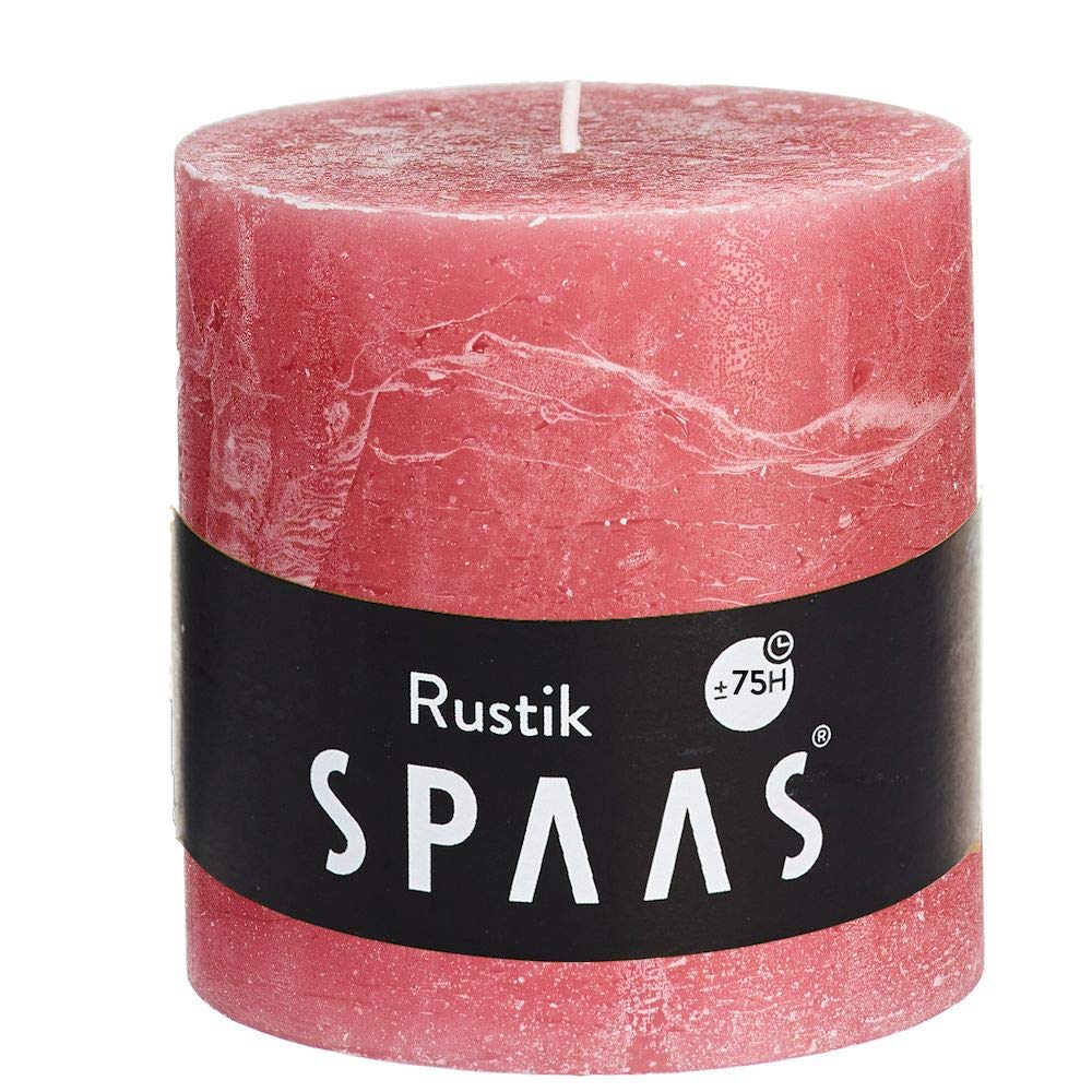 Spaas Rose Blush Rustic Unscented Pillar Candle 100/100 Mm, ± 75 Hours,