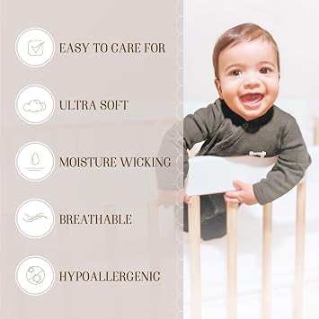 BC BELLA COTERIE Crib Sheets | 100% Organic Bamboo | Hypoallergenic | Ultra Soft | Cooling | Better Sleep | Deep Pocket Fitted Sheet for Crib & Toddler Mattresses | Boys & Girls