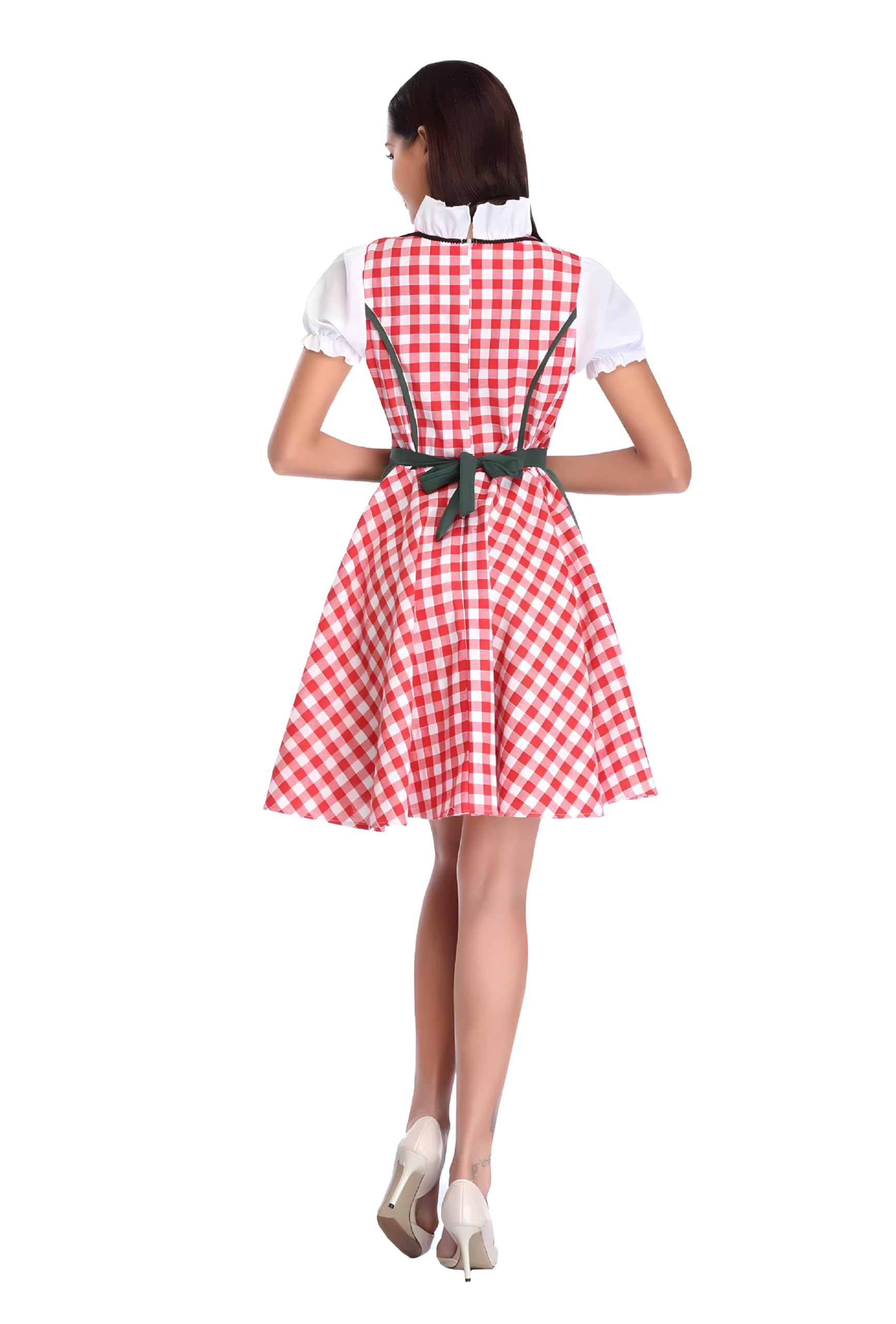 thematys Dirndl midi con grembiule Donna | Camicetta Dirndl | Oktoberfest | Abito in costume tradizionale | Abbigliamento in costume tradizionale - Set di costumi | Carnevale | taglia piccola