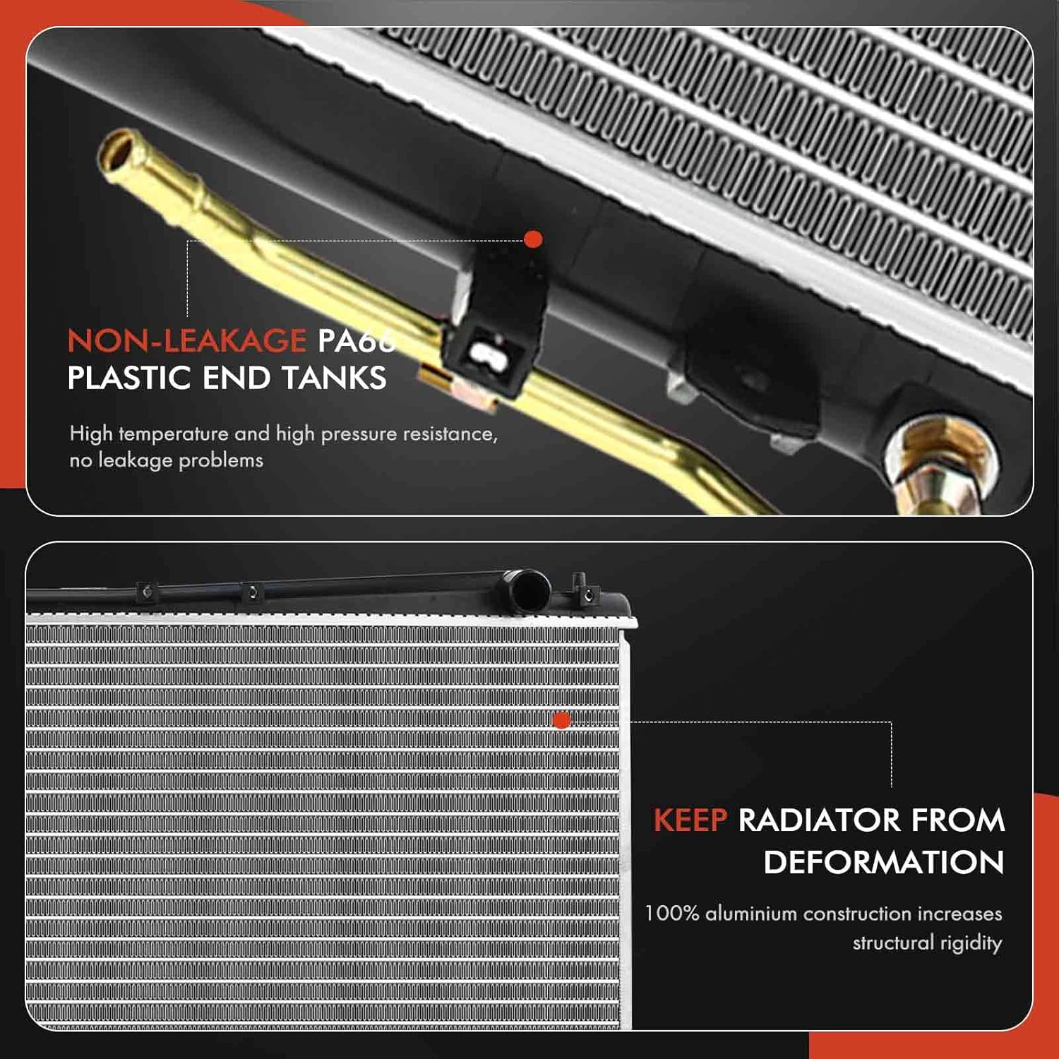 A-Premium Engine Coolant Radiator with Transmission Oil Cooler Compatible with Toyota Avalon 2000-2004 V6 3.0L Automatic Transmission, Replace# 164000A170