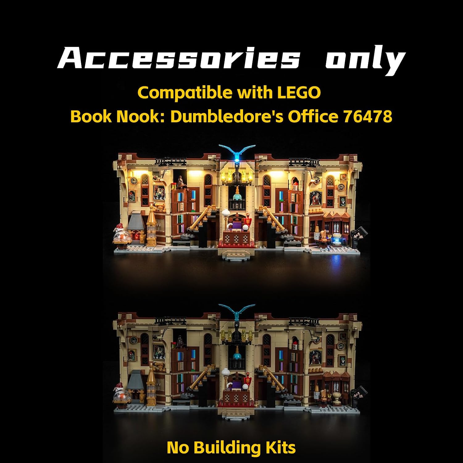 Light for 76478 Book Nook Dumbledore's Office-No Model (Classic Version) | High Density LED, Warm Glow, Enhanced Visual Depth, Display Light