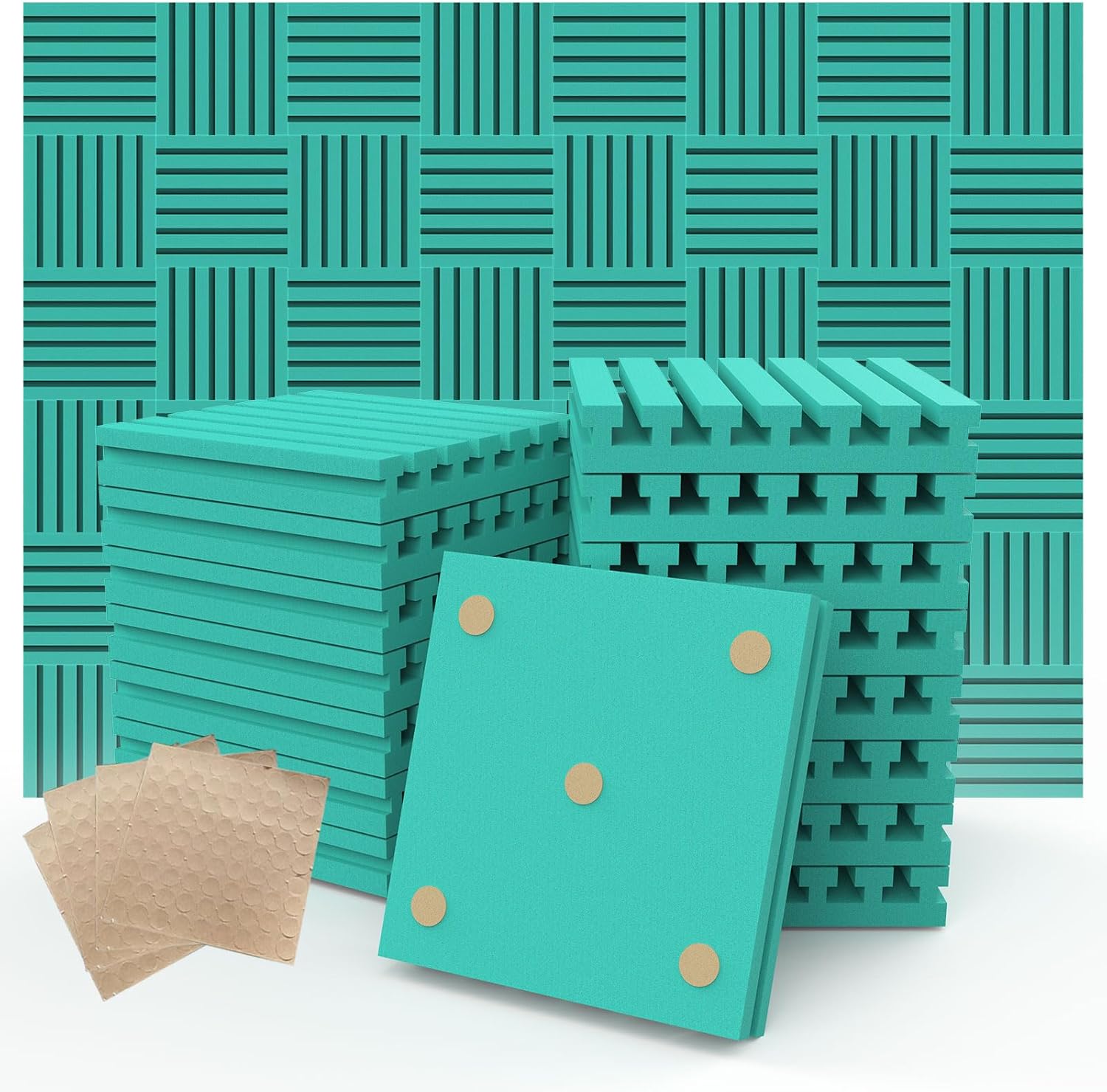 Acoustic Foam Panels, Sound Proof Foam Panels for Walls, Soundproofing Absorbing Panels Studio Noise Absorbing for Studio, Office, Home, 2" X 12" X 12" GZ-L 50PACK12X12X2