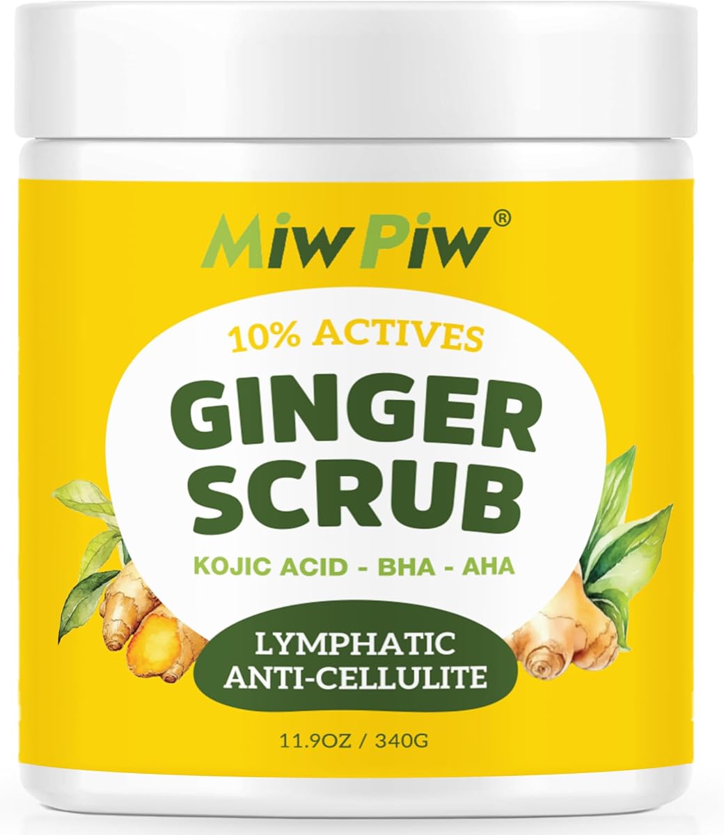 Ginger Body Scrub with AHA/BHA – Lymphatic Drainage, Exfoliating, Anti-Cellulite, Skin Firming, Underarm Detox