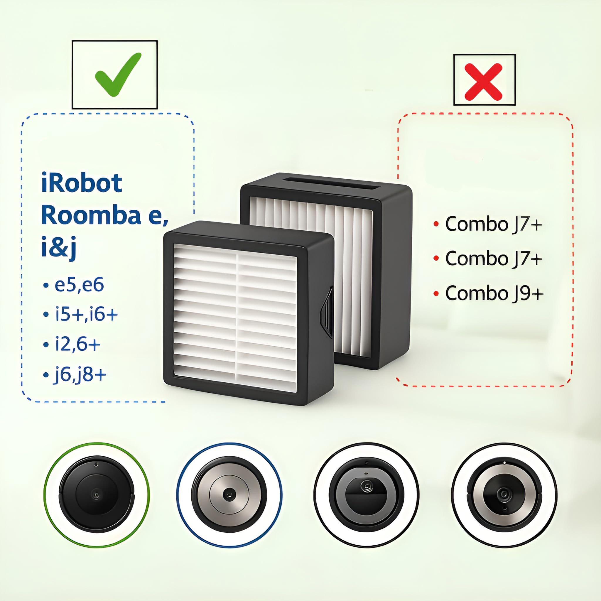 MIRTUX Kit da 9 Filtri Compatibili con Roomba Serie E, i, e J - Ricambi per Roomba Serie E5, E6, i1, i3, i3+, i7, e5154, e5158, j7 - Ricambi di Qualità - Accessori ad Alta Efficienza