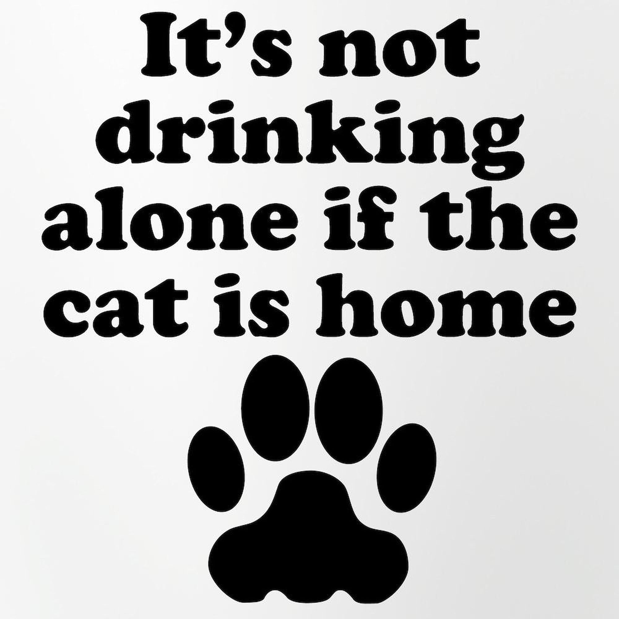 CafePress Its Not Drinking Alone If The Cat Is Home Drinking Pint Glass, 16 oz. Glass