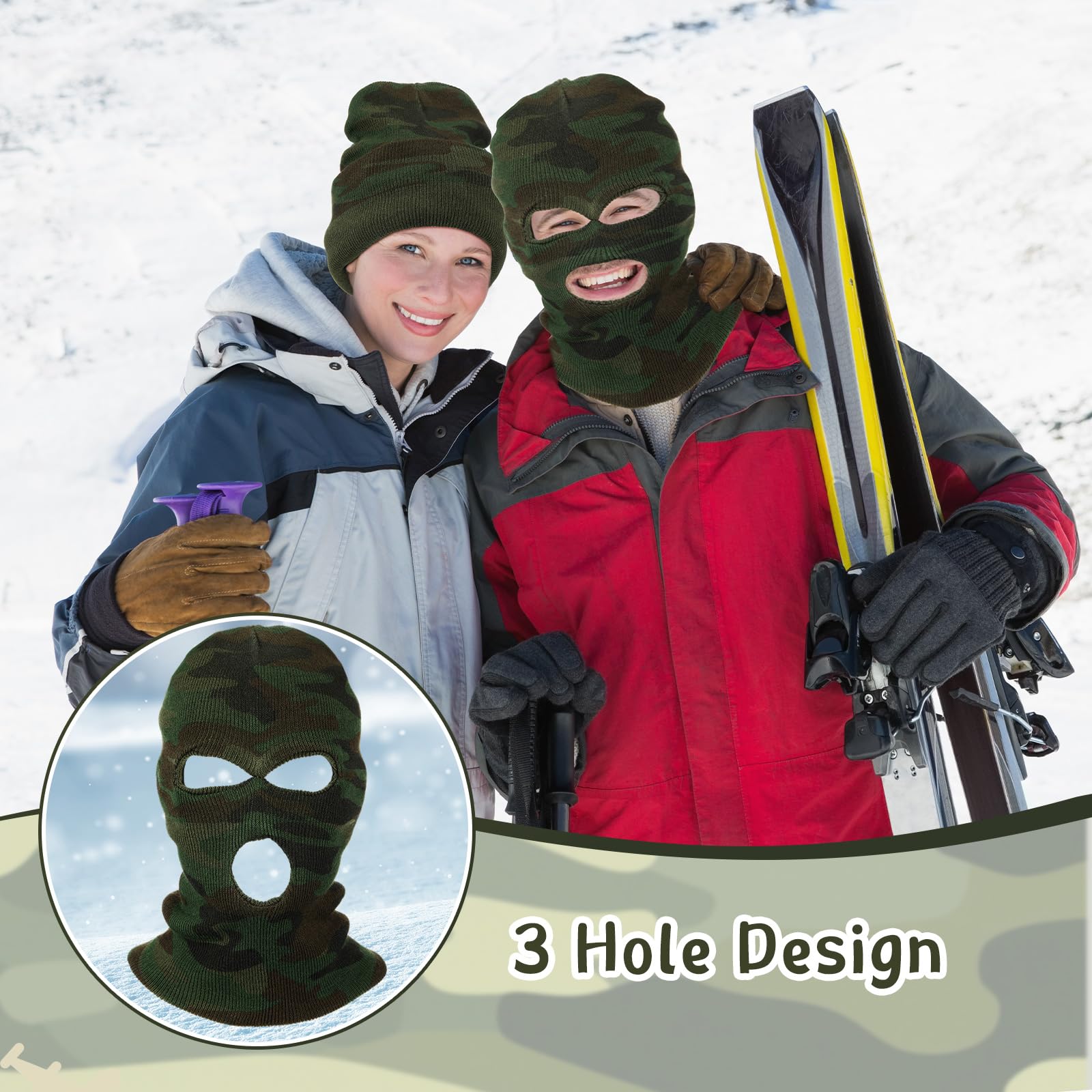 BBTO Pasamontañas Térmico 3 Agujeros Cubierta Facial Invierno Esquí Bufanda Calentador Cuello