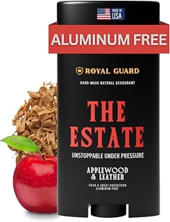 Royal Guard Natural Deodorant for Men - The Estate - Aluminum Free, Organic, Vegan, Chemical-Free, Non-Toxic, Hypoallergenic - Applewood & Leather Scent (1)