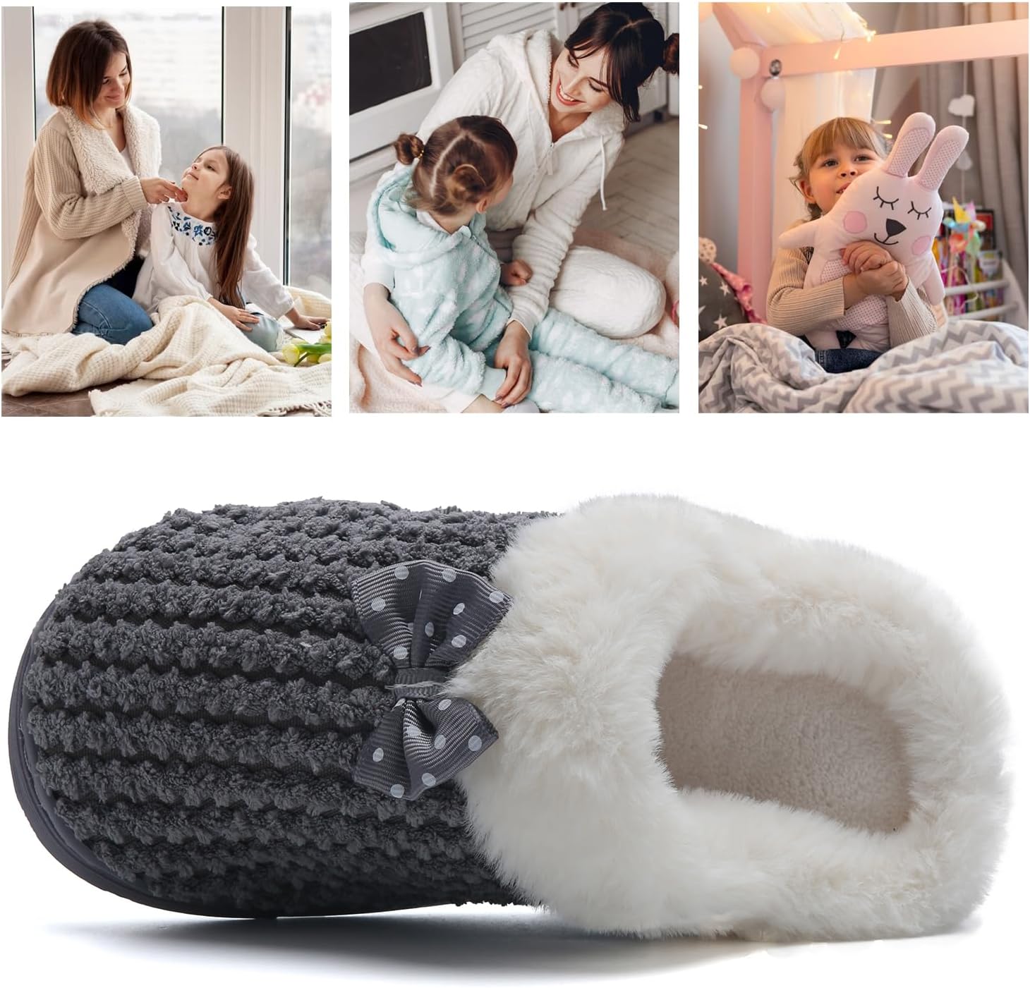 WateLves Girls Slippers Memory Foam Toddler Kids Comfort Wool-Like Plush Fleece Lined House Shoes for Indoor & Outdoor - Image 5