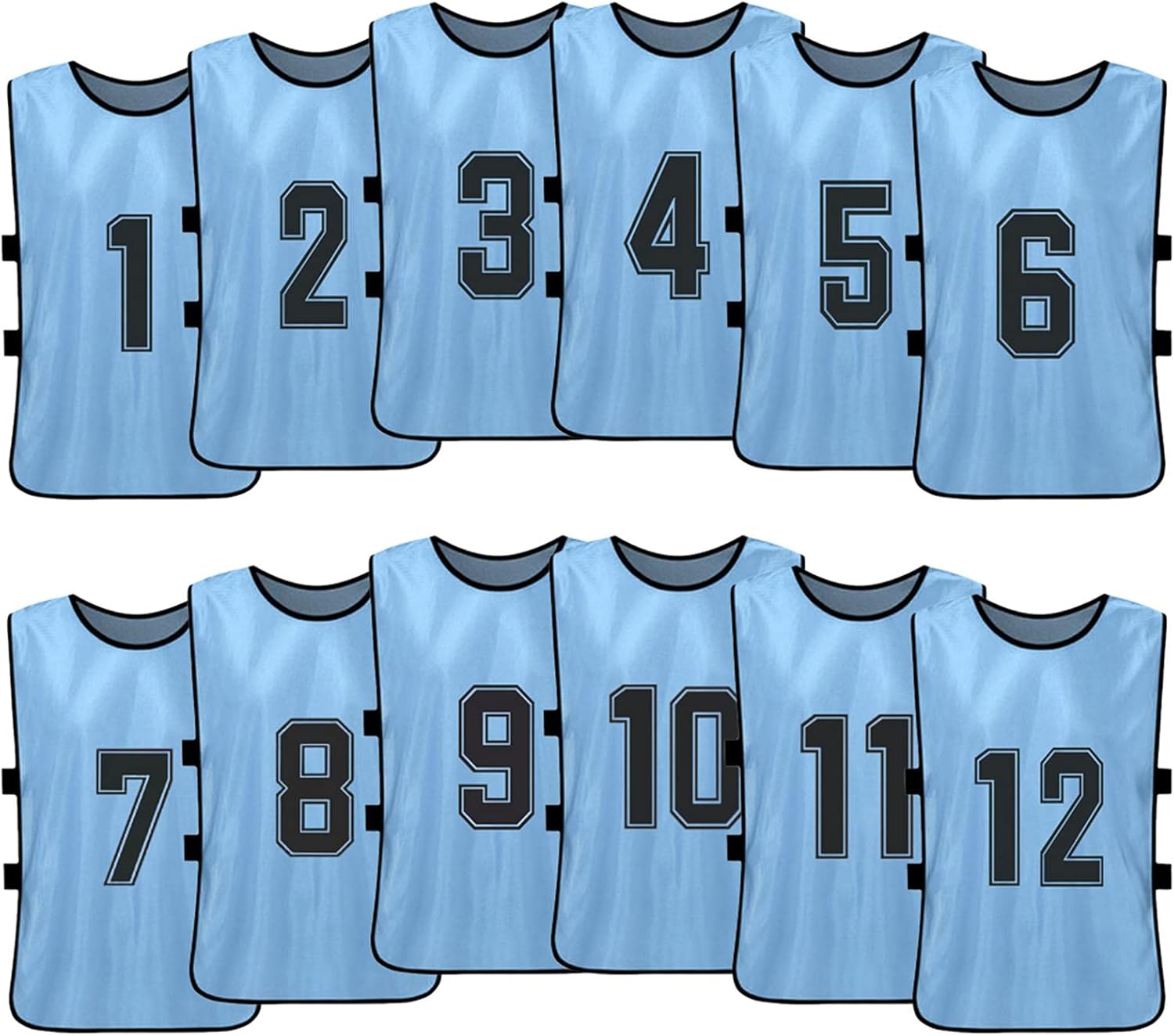 12PCS Adult Soccer Pinnies Quick Dry Soccer Team Jersey Youth Sports Scrimmage Soccer Team Training Number Bib Practice Sports Vest