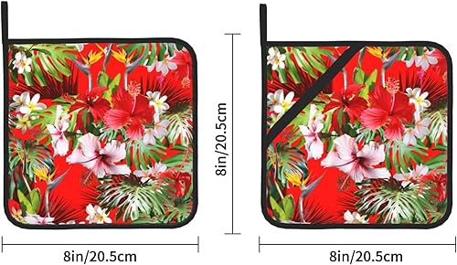 Miniatura 4 de Juego de 2 soportes para ollas florales hawaianas tropicales para cocina, resistentes al calor, soporte para ollas, almohadilla caliente, tapete