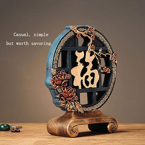 Miniatura 5 de SHUTING2020 Chinese feng Shui Statue Sculpture Chinese Style Resin DecorationHome Decoration GiftHand-Made, Suitable for Living Room Office Desktop,