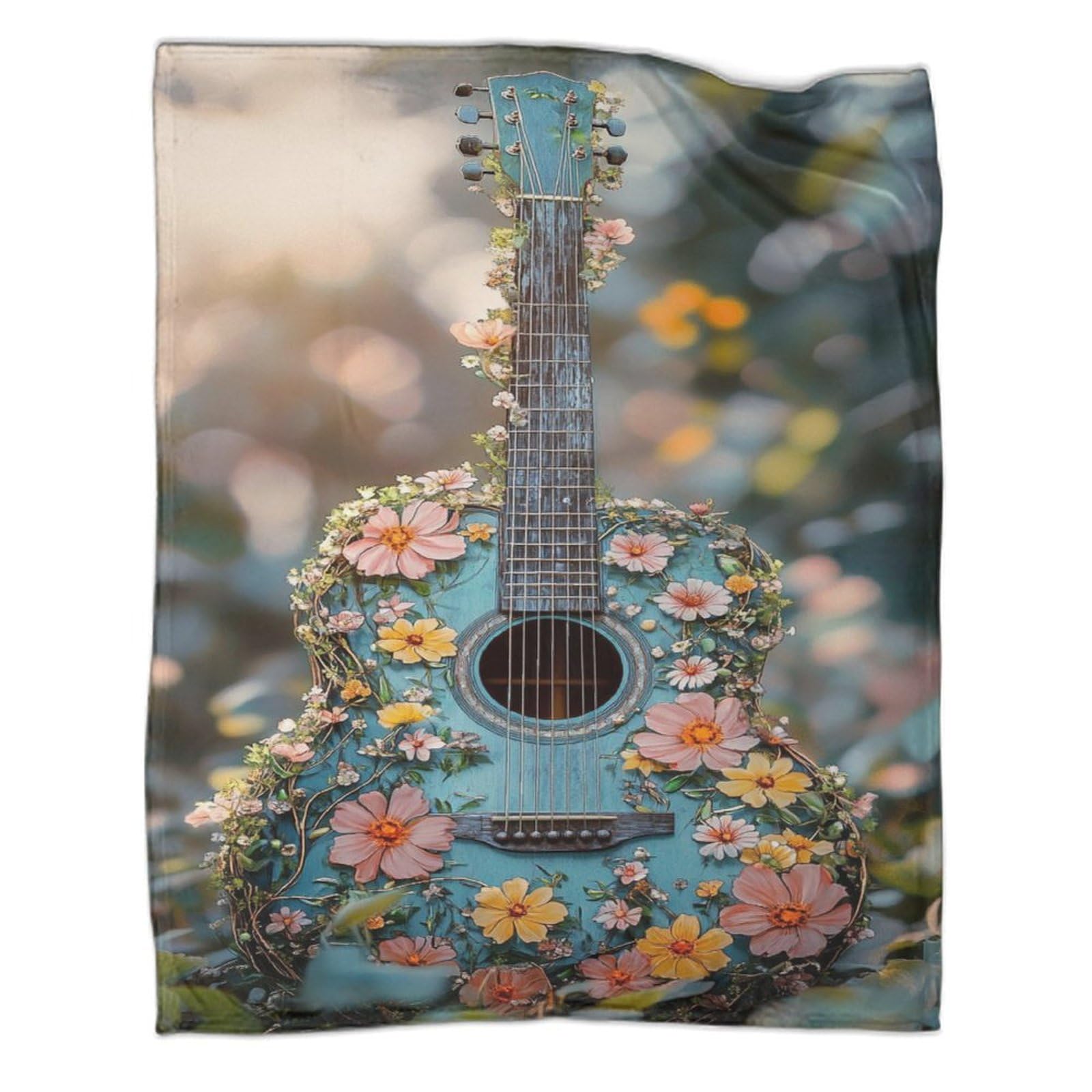 Plaid canapé microfibre guitare pour des soirées cocooning douillettes