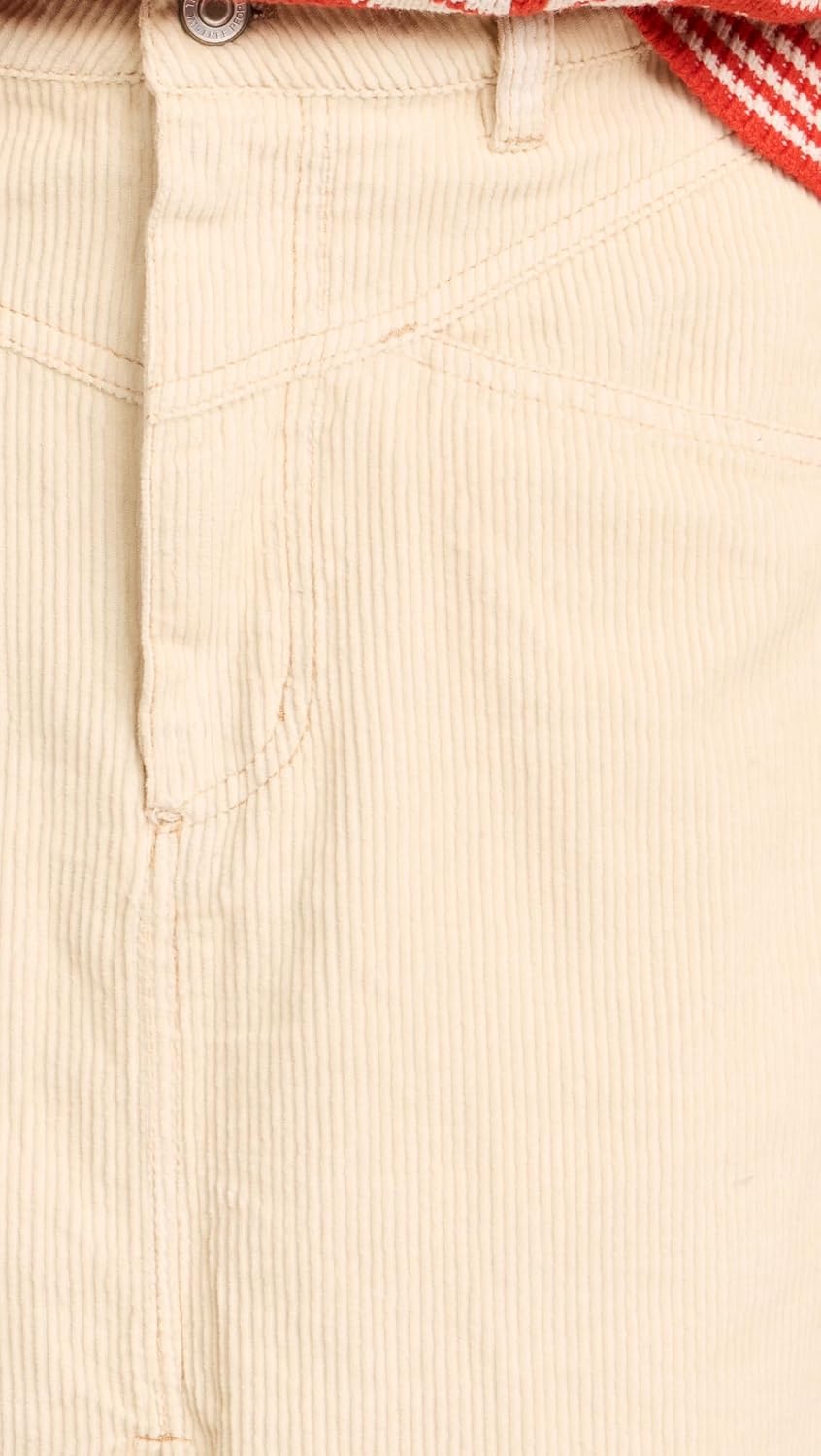 Free People Women's Come As You are Cord Skirt, Beechwood, Yellow, 8