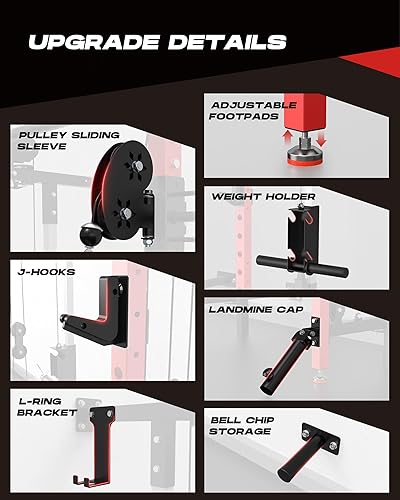 Miniatura 6 de Roygym Power Cage, Power Rack with Dual Independent Pulley System, Multi-Function Squat Rack for Home Gym Space Saving