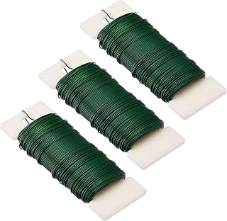 Hapeper 22 Gauge Floral Flexible Paddle Wire for Christmas Wreath Tree, Flower Arrangements, 3 Pack 114 Yards (Green)