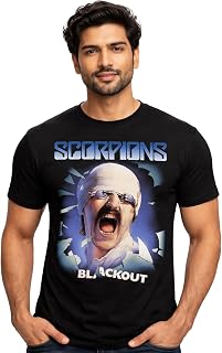 Genzink Men's Cotton Graphic Print Unisex Rock Band T-Shirt | Classic Black, Slim Fit Price In India