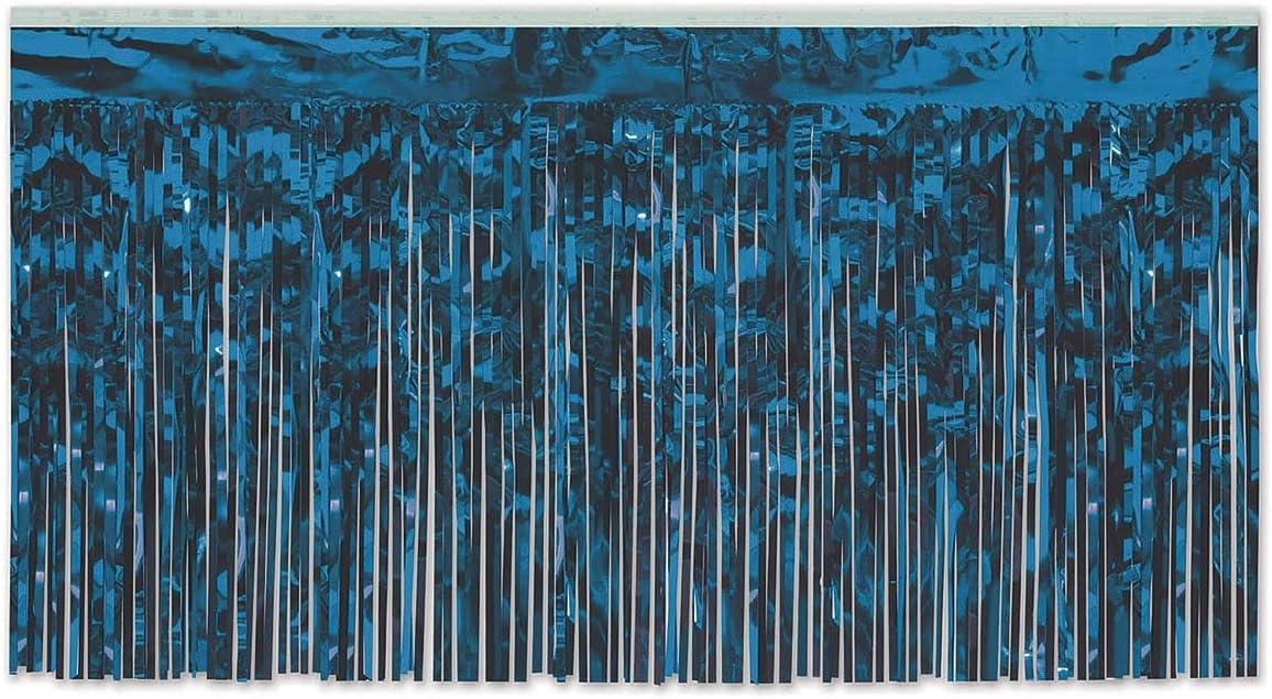 Metallic Table Skirting, Blue