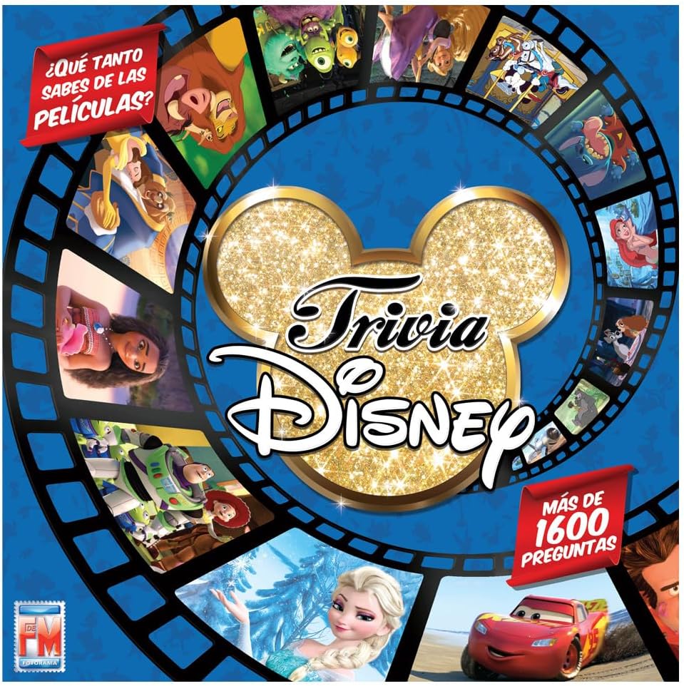 Disney Trivia Board Game box art with various Disney characters and game title