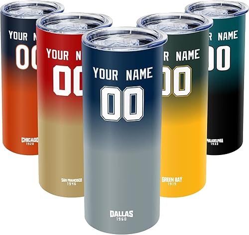 Dallas - Botella de agua personalizada con nombre y número, taza de café para hombres y mujeres, regalos