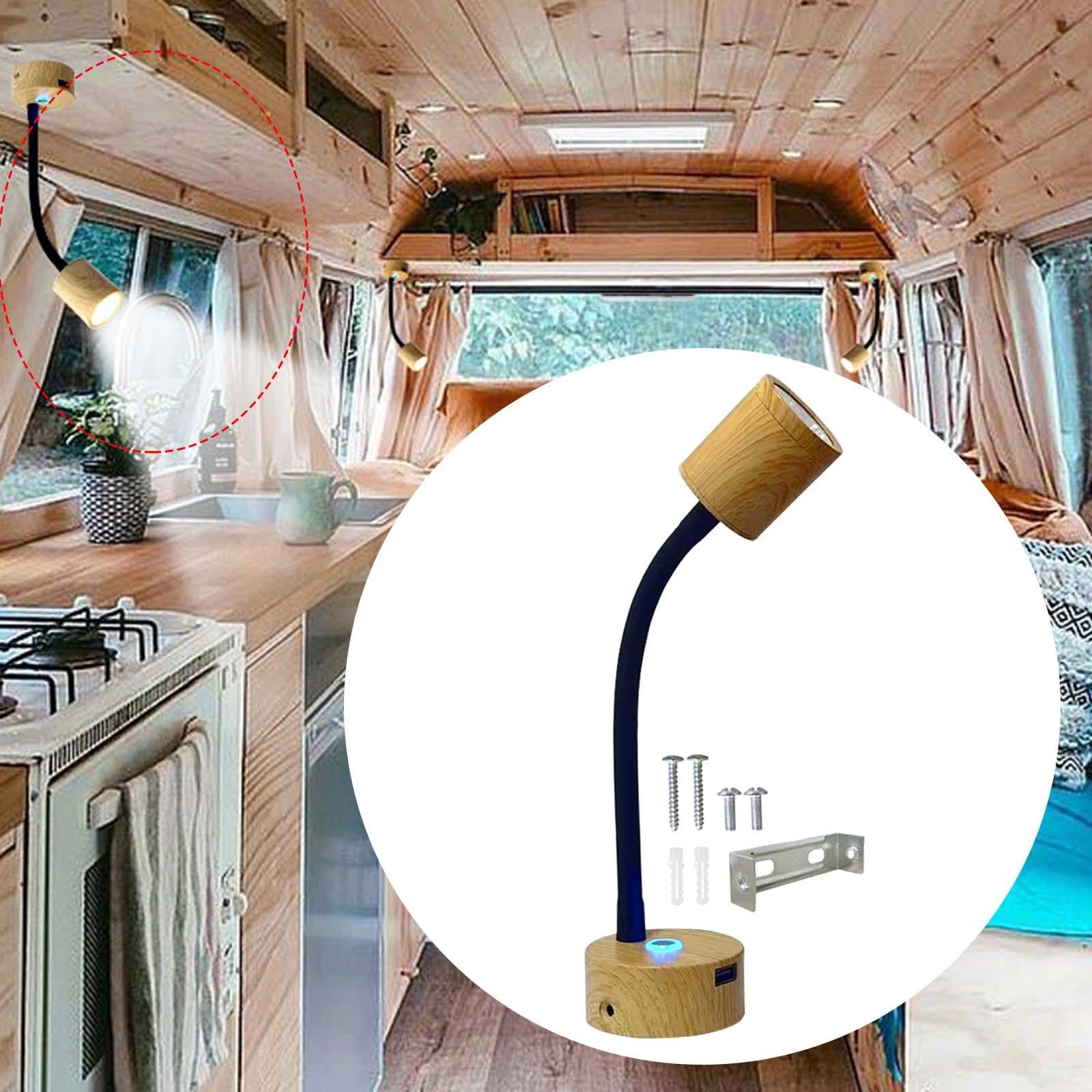 Luz de Lectura LED Lámpara de Cama Lámpara de Noche Regulable Flexible con Estructura de Aluminio Y Puerto USB Adecuada para Lec, negro, Luz cálida 3000K
