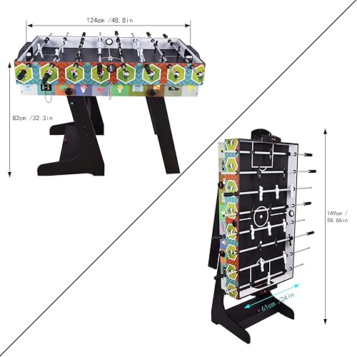 Miniatura 7 de DRM Mesa de juego deportiva plegable de 4 pies, mesa de juego combinada - Mesa de billar de billar, mesa de hockey de aire, mesa de tenis de mesa,