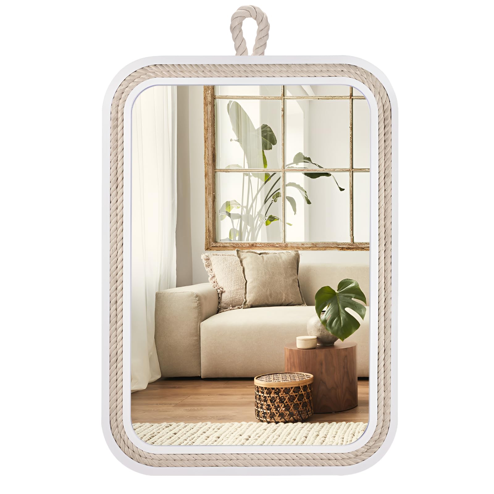 Decor Trends Rectangle Nautical Rope Mirror