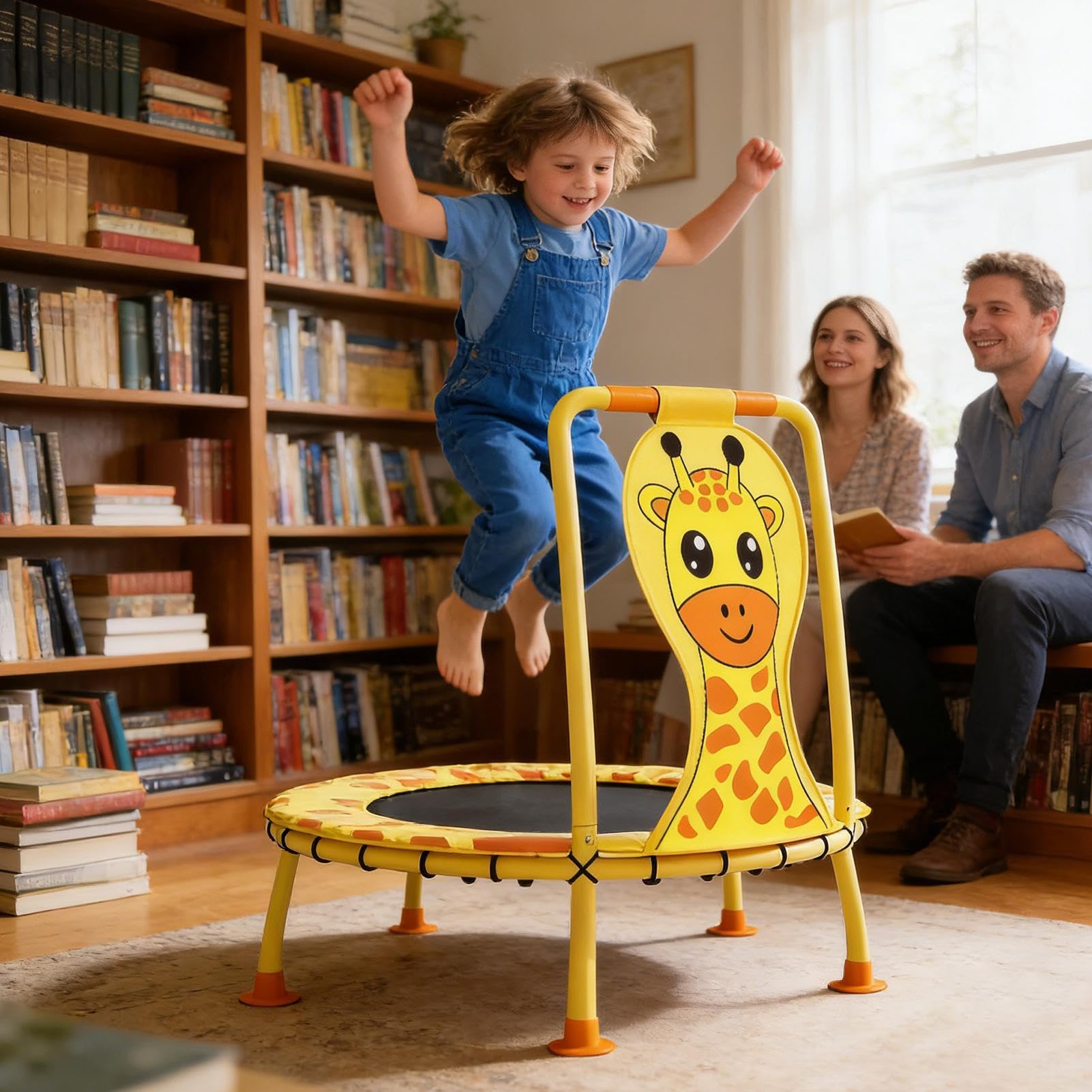 Trampolín Interior para Niños 100 Centímetros Estampado de Jirafa para
