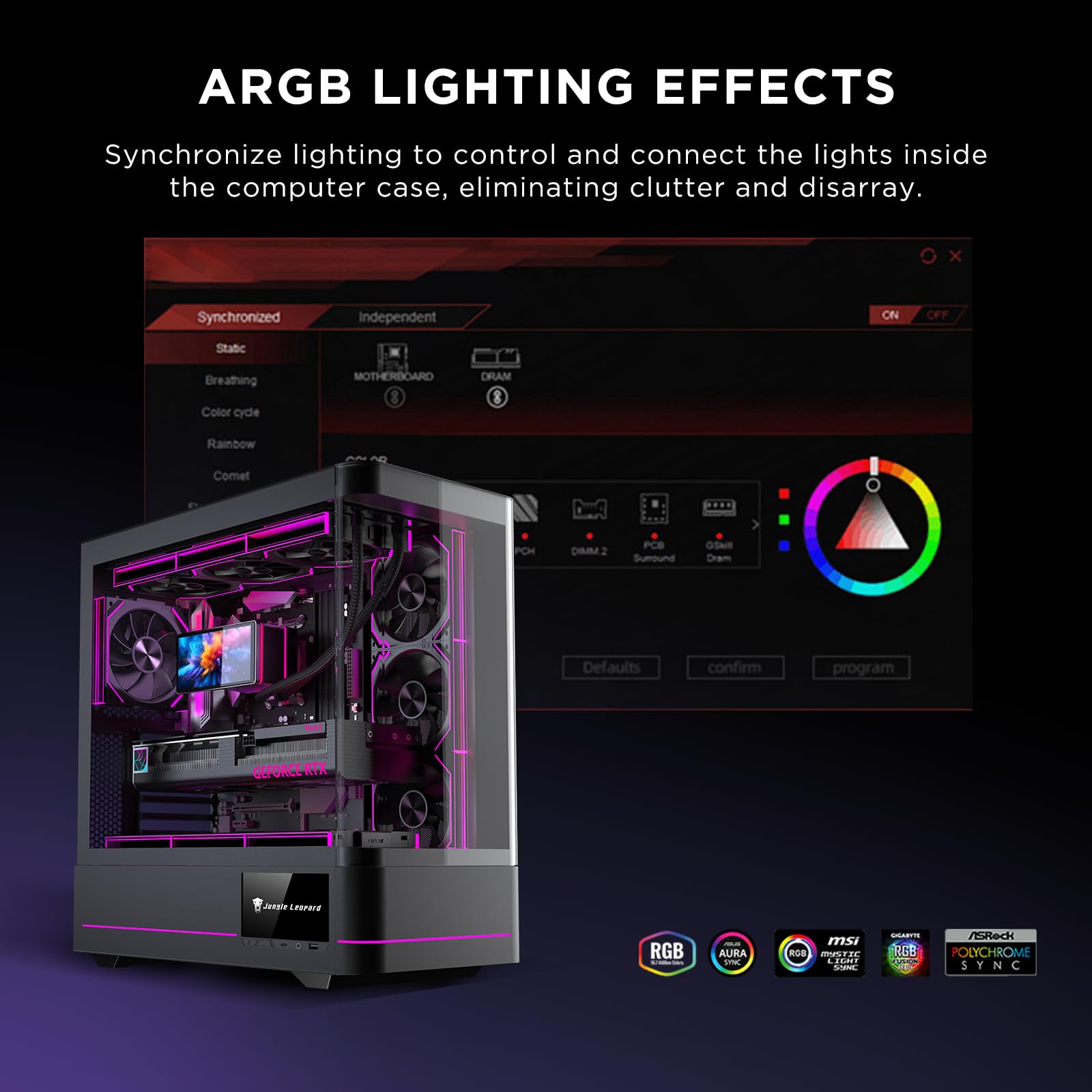 TZMRIT Interstellar-V2RS ARGB PWM PC Fan,Daisy Chain Design,One Cable Connection,RGB PC Fan 120 mm,Triple Pack (BK Reverse Flow)