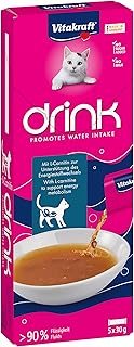 Vitakraft Drink, Liquid Cat Treat, Cat Snack for Balanced Liquid Household, with Salmon, in Individual Sachets, No Added Sugar (1 Pack of 5 x 30 g) product image