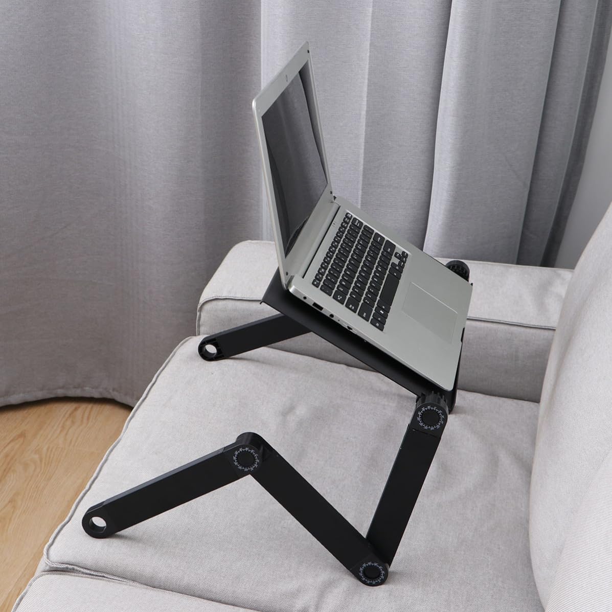 Tavolo Nero Letto Laptop Pieghevole per Alluminio di in Lega Portatile Salvaspazio per Uso Domestico e Campeggio