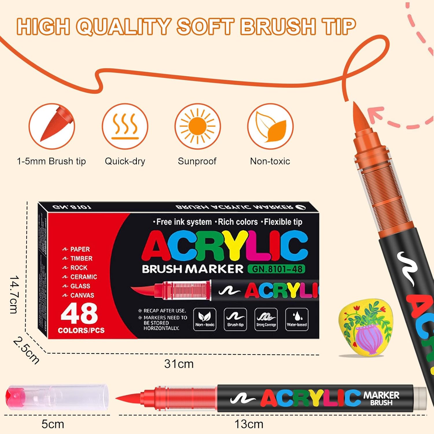 Aura-8101-acrylic paint markers-US TF (48 colors)