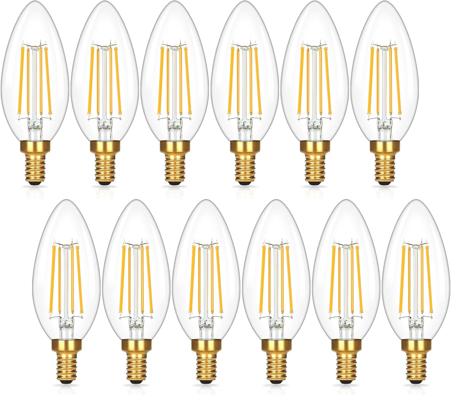 Brightever E12 Candelabra LED Light Bulbs 60W Equivalent, 2700K Soft