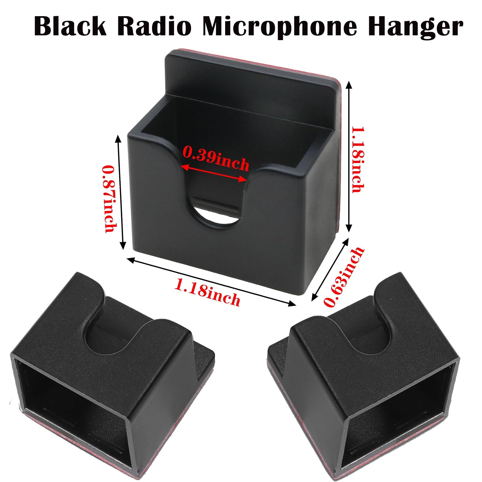 4 Pack Walkie Talkie Mic Holders - Adhesive Back Belt Clip Mount, Compatible With Baofeng, Motorola, Kenwood Radios
