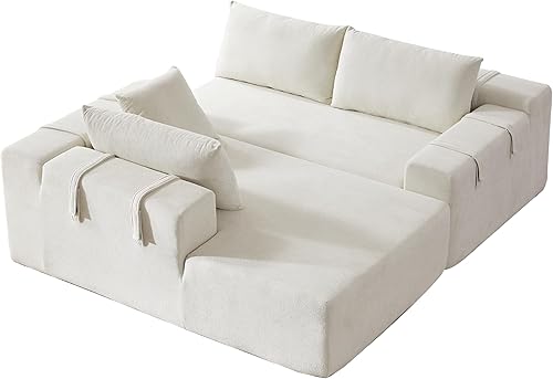 Miniatura 4 de Modular Sectional Couch Sofa Set, 108in Reversible L-Shaped Convertible Cloud Couch with 6 Pillows, Modern Sectional Sofa for Living Room Bedroom